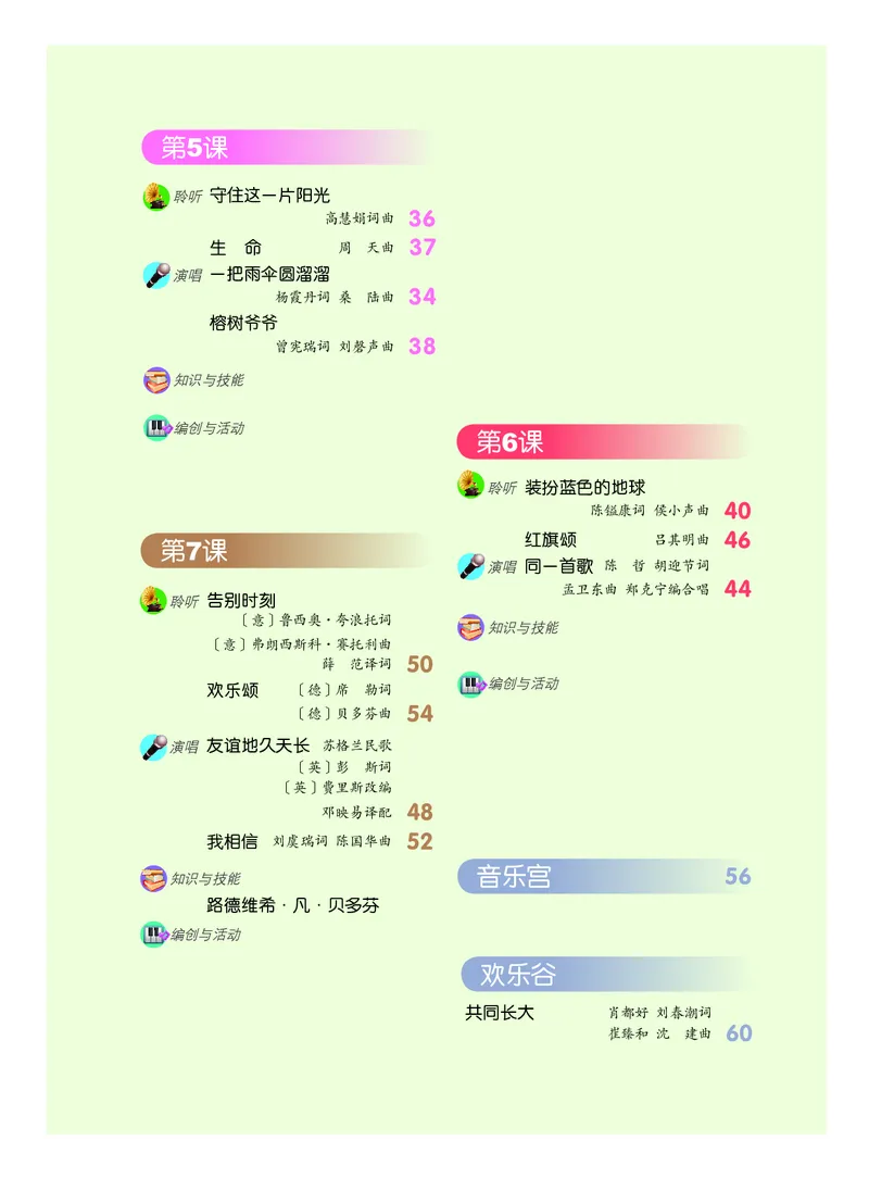 《人音版6年级音乐下册高清教材_光塔笔记小学教辅_2025秋电子课本小学科目-新教材_全部版本•小学音乐电子课本_人音版小学音乐电子课本_人音版小学音乐课本》第4页预览