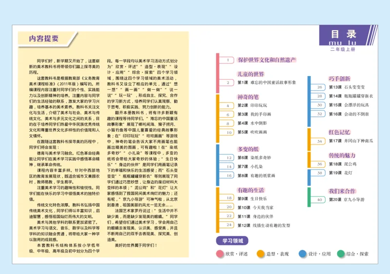 《赣美版2年级美术上册高清教材_光塔笔记小学教辅_2025秋电子课本小学科目-新教材_全部版本•小学美术电子课本_赣美版小学美术电子课本》第4页预览