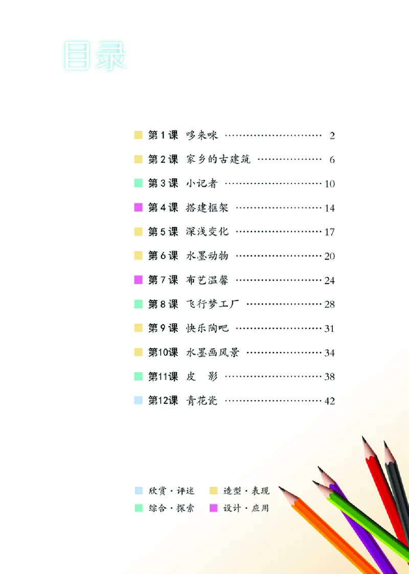 《湘美版5年级美术上册高清教材_光塔笔记小学教辅_2025秋电子课本小学科目-新教材_全部版本•小学美术电子课本_湘美版小学美术电子课本》第5页预览