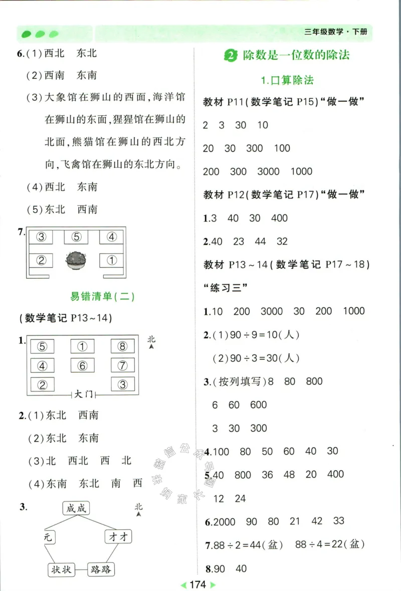 《005.人教版数学状元笔记三年级下册答案公众号：米妈家长圈_小学1-6年级全科全套_1-6年级全科下册_三年级_其他补充资料_数学人教版资料》第3页预览