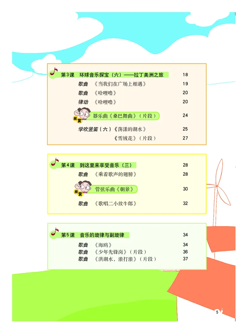 《粤教版6年级音乐上册高清教材_光塔笔记小学教辅_2025秋电子课本小学科目-新教材_全部版本•小学音乐电子课本_粤教版小学音乐电子课本》第6页预览