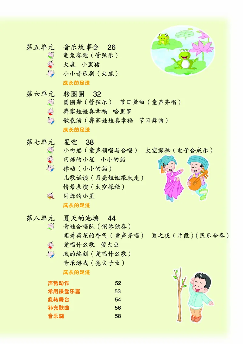 《苏少版1年级音乐下册高清教材_光塔笔记小学教辅_2025秋电子课本小学科目-新教材_全部版本•小学音乐电子课本_苏少版小学音乐电子课本_苏少版小学音乐（简谱）》第6页预览