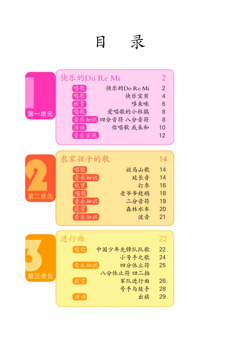 《人教版3年级音乐上册高清教材_光塔笔记小学教辅_2025秋电子课本小学科目-新教材_全部版本•小学音乐电子课本_人教版小学音乐电子课本_人教版小学音乐（简谱）》第4页预览