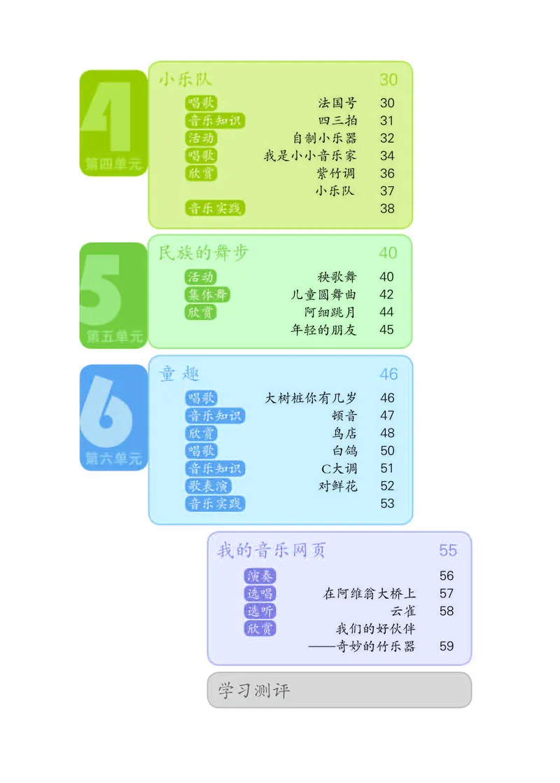 《人教版3年级音乐上册高清教材_光塔笔记小学教辅_2025秋电子课本小学科目-新教材_全部版本•小学音乐电子课本_人教版小学音乐电子课本_人教版小学音乐（简谱）》第5页预览