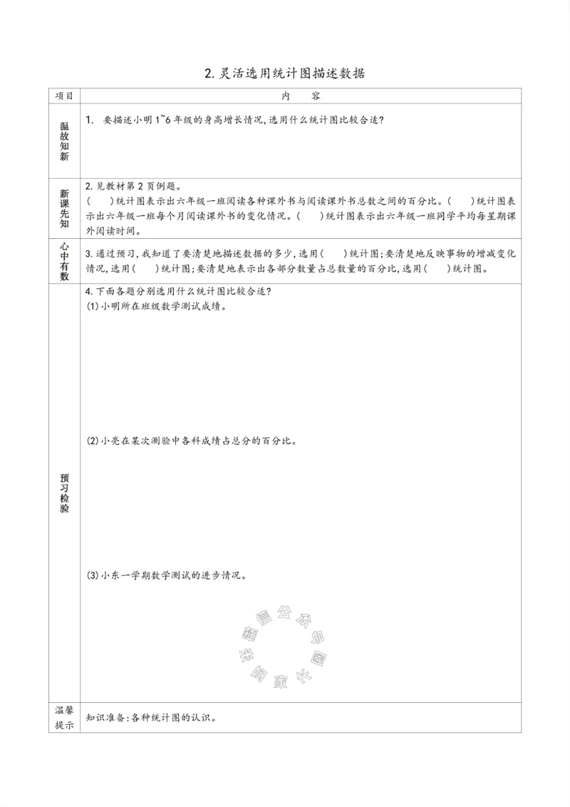 《007.苏教版数学六年级下册预习单（有答案）_小学1-6年级全科全套_1-6年级全科下册_六年级_其他补充资料_数学苏教版资料》第2页预览