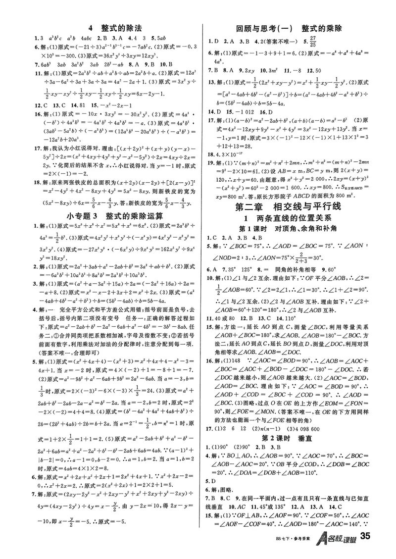 《2025《名校课堂》数学七下(北师大)答案_初中全科目同步习题+精品试卷（7-9年级）_25秋初中数学《同步习题+精品试卷》_初中数学北师大试卷_下册_《名校课堂》25春》第3页预览