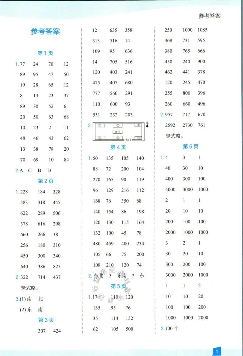 《008.24春人教版数学高途功夫口算基本功三年级下册答案公众号：米妈家长圈_小学1-6年级全科全套_1-6年级全科下册_三年级_其他补充资料_数学人教版资料》第2页预览