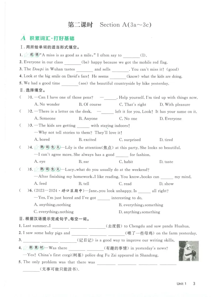 《2025《初中英语•优翼学练优》八上(学生版)_初中全科目同步习题+精品试卷（7-9年级）_25秋初中英语《同步习题+精品试卷》_初中英语（人教版）试卷_初中英语7-9年级上册》第3页预览
