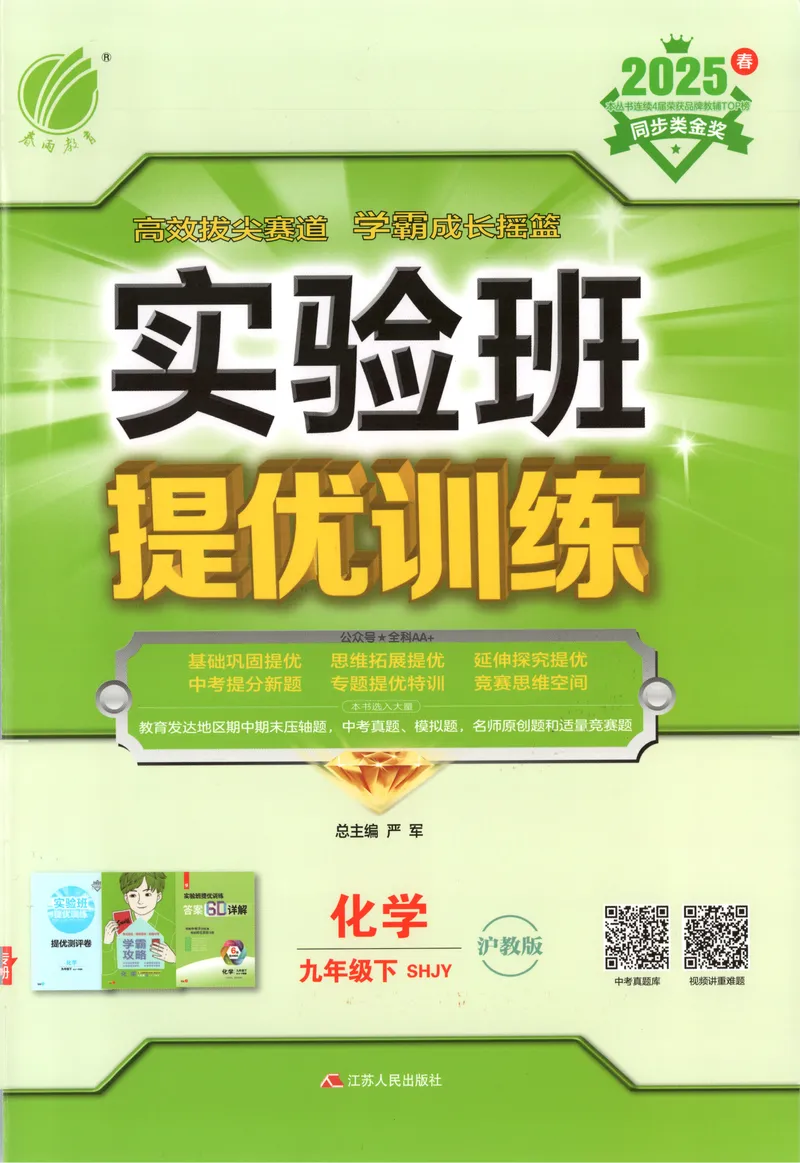 《2025《实验班提优训练》化学9下(沪教)_初中全科目同步习题+精品试卷（7-9年级）_25秋初中化学《同步习题+精品试卷》_初中化学（沪教版）试卷_《实验班提优训练》》第1页预览