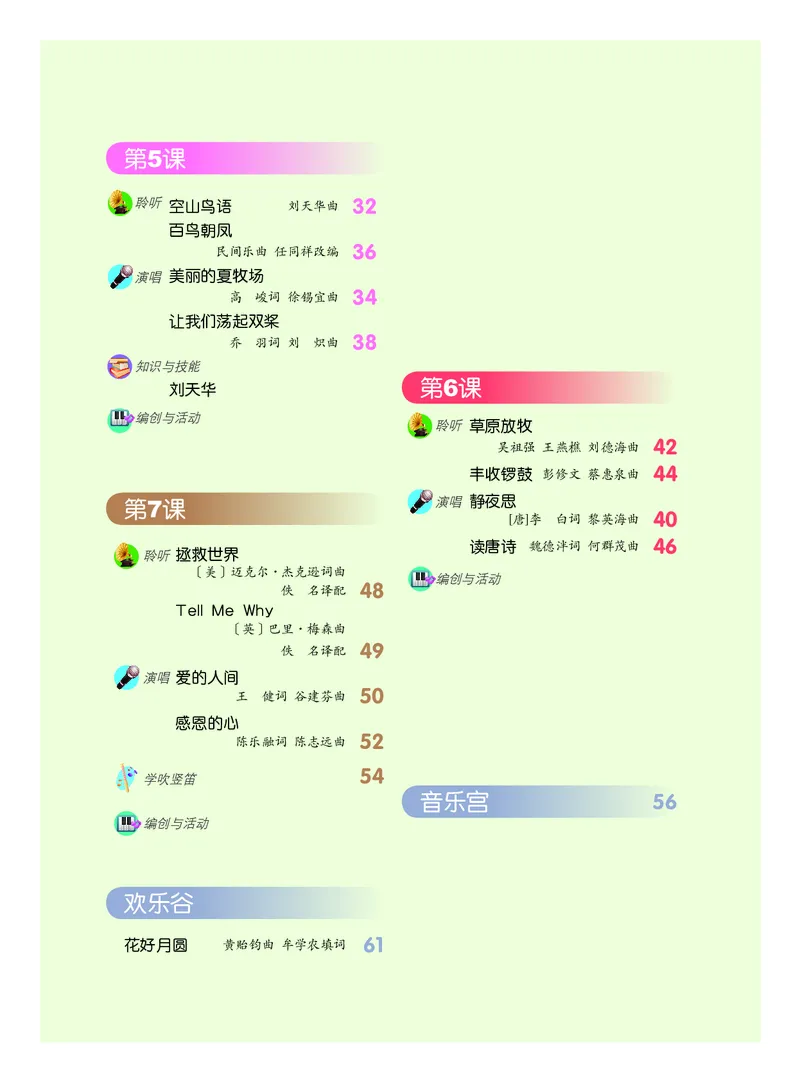 《五年级下册音乐北京版（五线谱）电子课本_光塔笔记小学教辅_2025秋电子课本小学科目-新教材_全部版本•小学音乐电子课本_北京版小学音乐电子课本》第4页预览