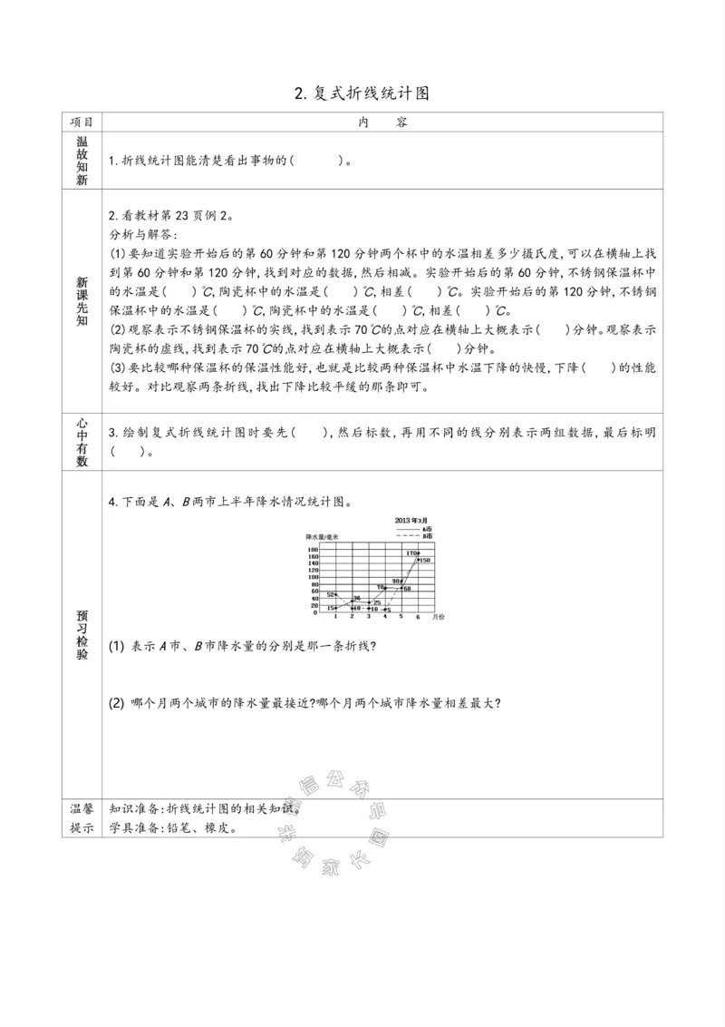 《007.苏教版数学五年级下册预习单（有答案）公众号：米妈家长圈_小学1-6年级全科全套_1-6年级全科下册_五年级_其他补充资料_教辅系列_数学苏教版资料》第8页预览