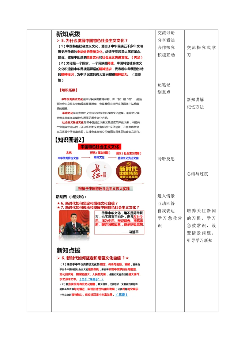 《课时6822_5.1延续文化血脉-九年级第五课第一框延续文化血脉教学设计(深圳市第二实验学校张鸳鸳)_初中7-9年级全科优质公开课_初中道法优质公开课_道德与法治9上（优质课视频）_课件教案》第4页预览