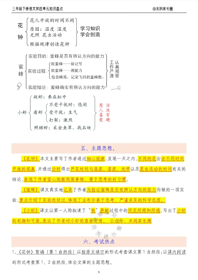 《008.24春语文三年级下册第四单元知识盘点九大专项（有答案）公众号：米妈家长圈_小学1-6年级全科全套_1-6年级全科下册_三年级_其他补充资料_语文资料》第6页预览