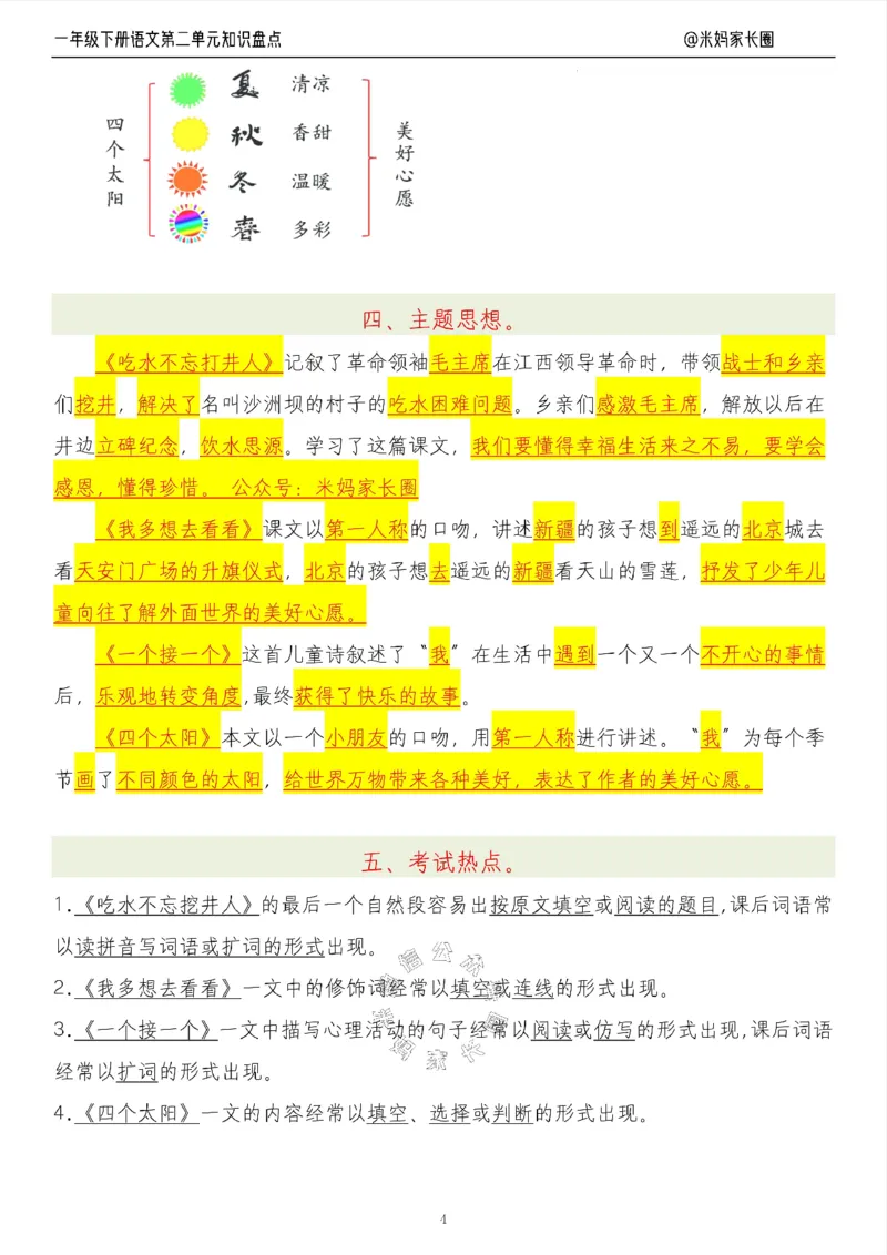 《008.24春语文一年级下册第二单元知识盘点七大专项（有答案）_小学1-6年级全科全套_1-6年级全科下册_一年级_其他补充资料_语文资料》第4页预览