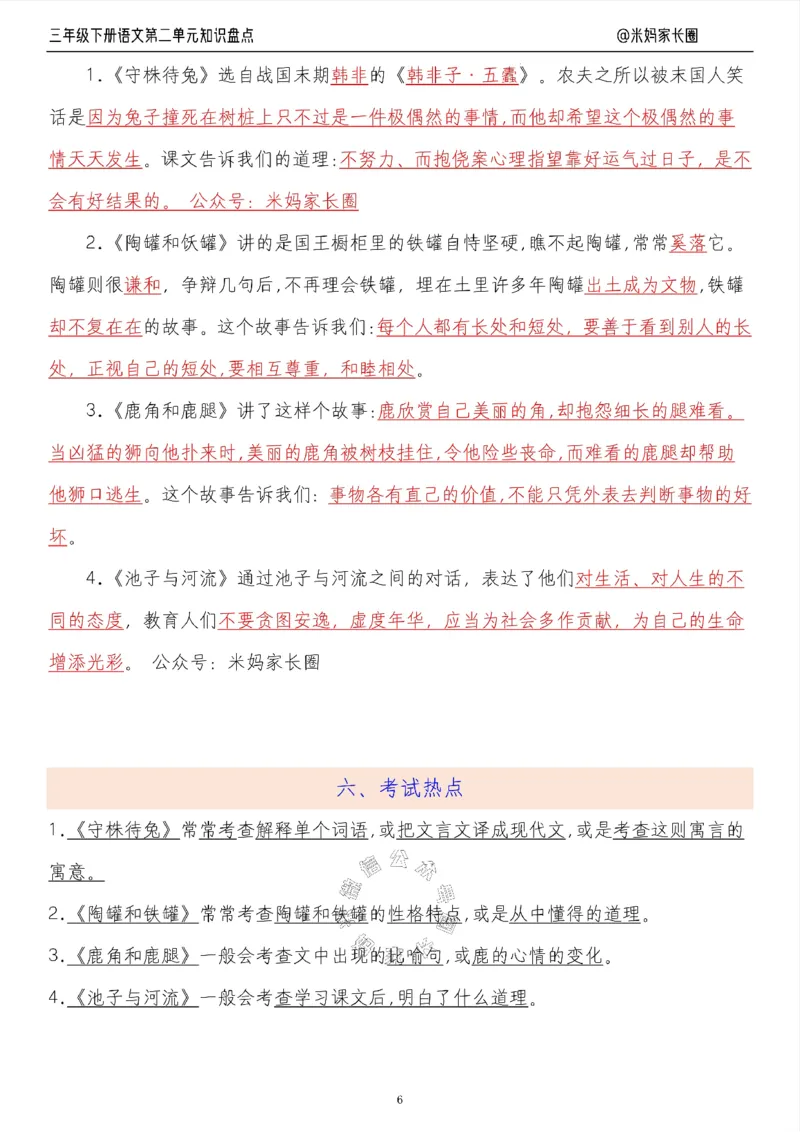 《008.24春语文三年级下册第二单元知识盘点十大专项（有答案）公众号：米妈家长圈_小学1-6年级全科全套_1-6年级全科下册_三年级_其他补充资料_语文资料》第6页预览