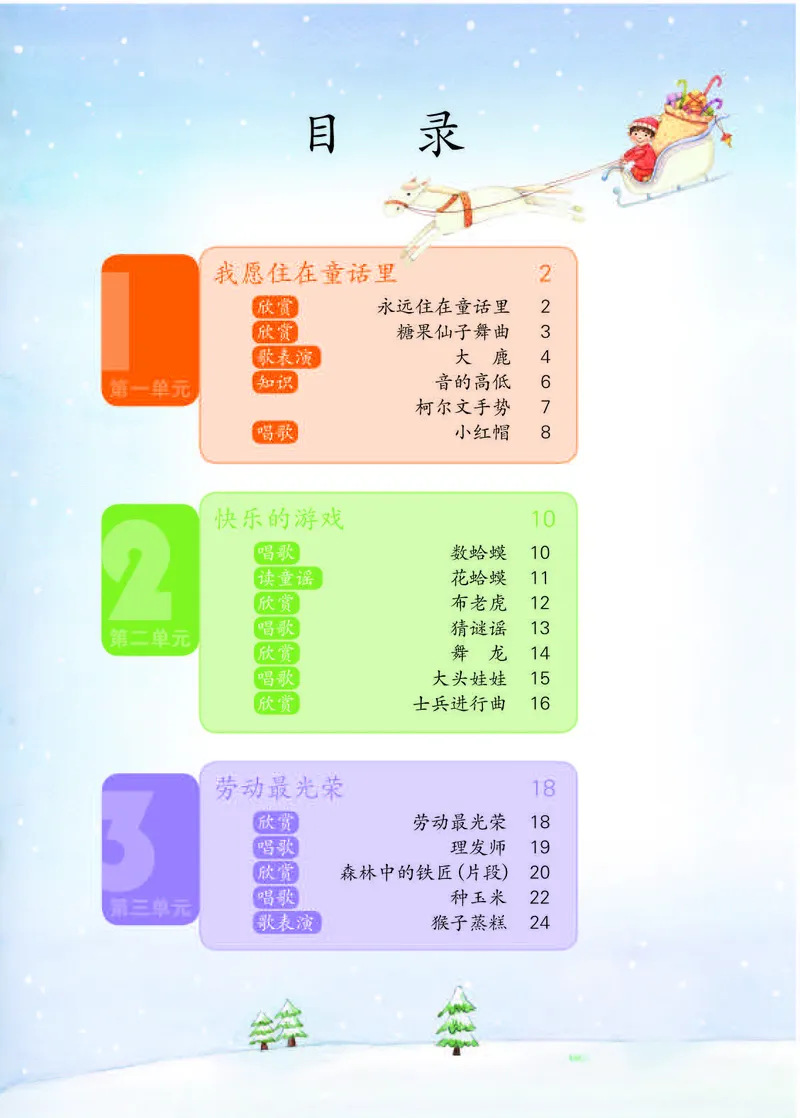 《人教版2年级音乐上册高清教材_光塔笔记小学教辅_2025秋电子课本小学科目-新教材_全部版本•小学音乐电子课本_人教版小学音乐电子课本_人教版小学音乐（五线谱）》第4页预览