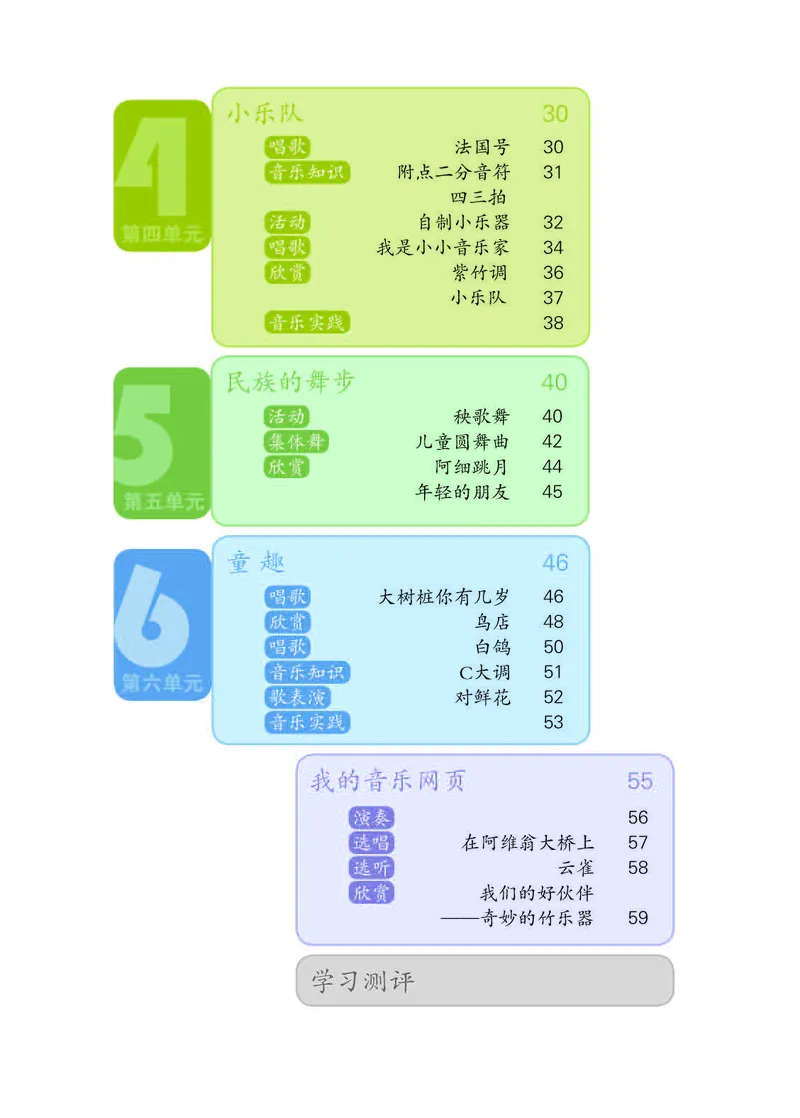 《人教版3年级音乐上册高清教材_光塔笔记小学教辅_2025秋电子课本小学科目-新教材_全部版本•小学音乐电子课本_人教版小学音乐电子课本_人教版小学音乐（五线谱）》第5页预览