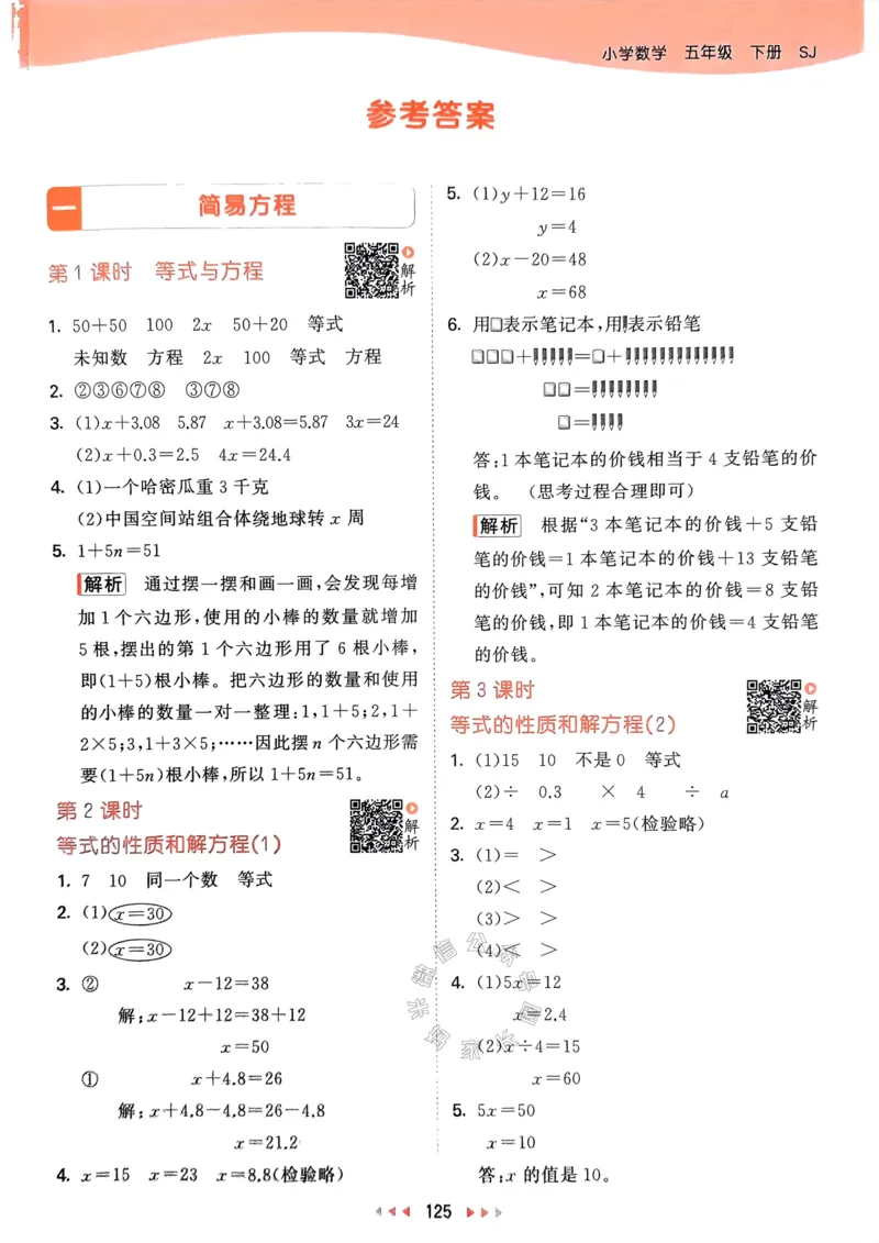 《008.24春苏教版数学53天天练五年级下册答案关注：米妈家长圈_小学1-6年级全科全套_1-6年级全科下册_五年级_其他补充资料_教辅系列_数学苏教版资料》第2页预览
