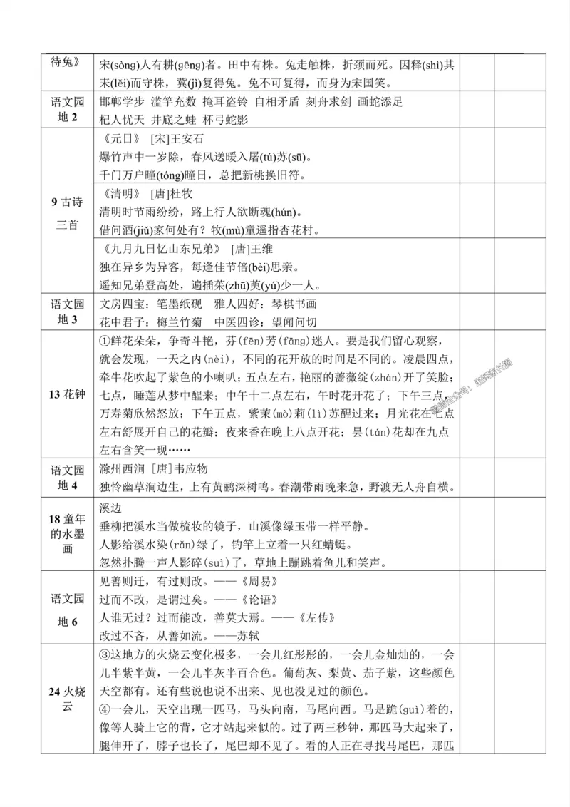 《011.小学语文三年级下册课文背诵闯关表公众号：米妈家长圈_小学1-6年级全科全套_1-6年级全科下册_三年级_其他补充资料_语文资料》第2页预览