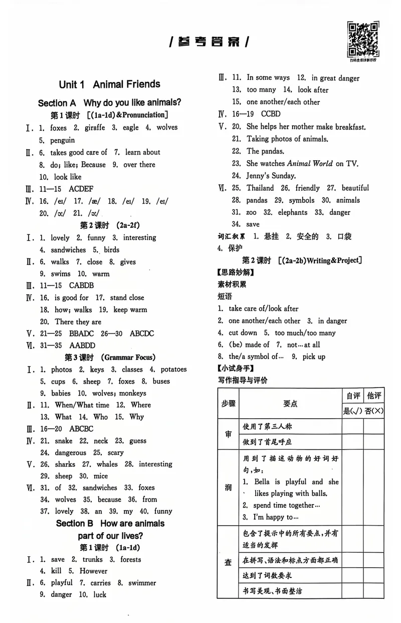 《2025英语《全品作业本•核心素养评价答案》7下(RJ)_初中全科目同步习题+精品试卷（7-9年级）_25秋初中英语《同步习题+精品试卷》_初中英语（人教版）试卷_初中英语7-9年级下册》第1页预览