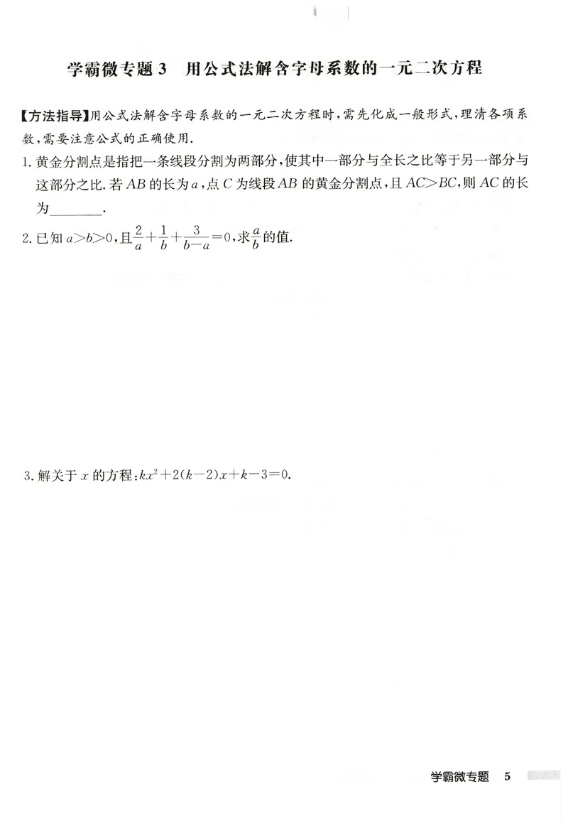 《2026版初中《启东中学作业本》9年级上册（数学）学霸微专题_初中全科目同步习题+精品试卷（7-9年级）_25秋初中数学《同步习题+精品试卷》_初中数学人教版试卷_《启东中学作业本》25秋》第7页预览