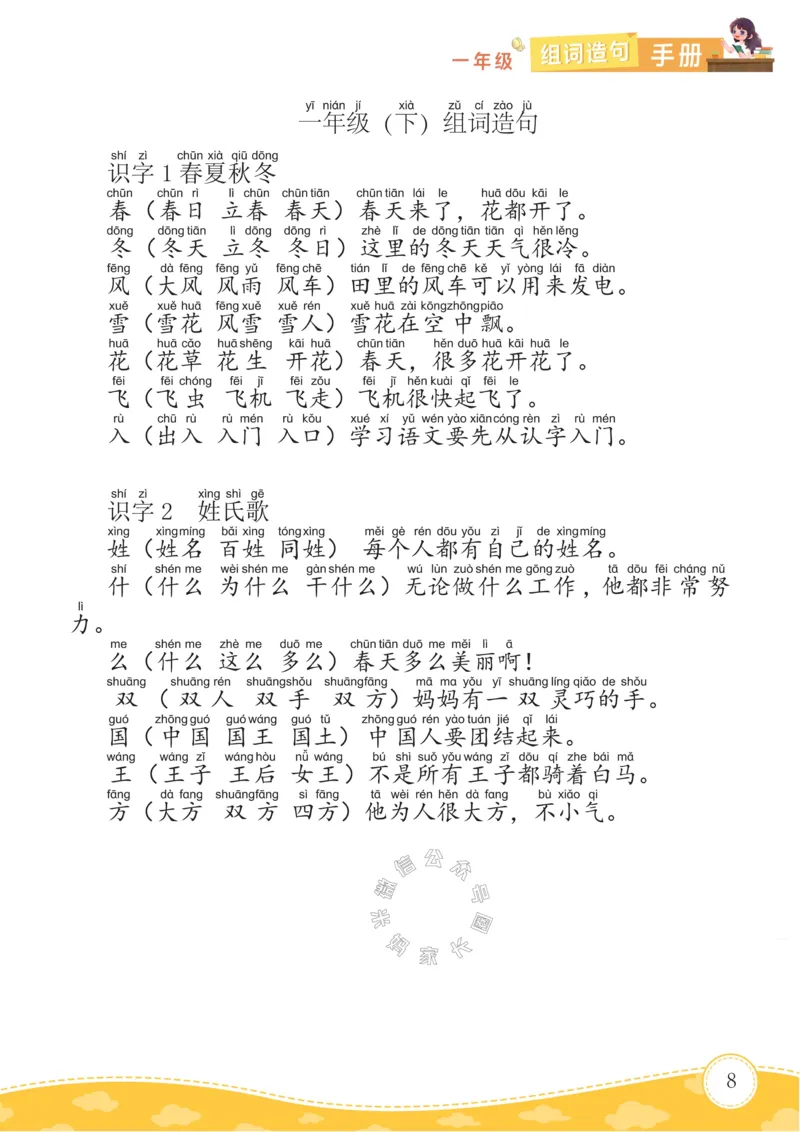 《012.语文一年级下册组词造句手册最新版_小学1-6年级全科全套_1-6年级全科下册_一年级_其他补充资料_语文资料》第1页预览