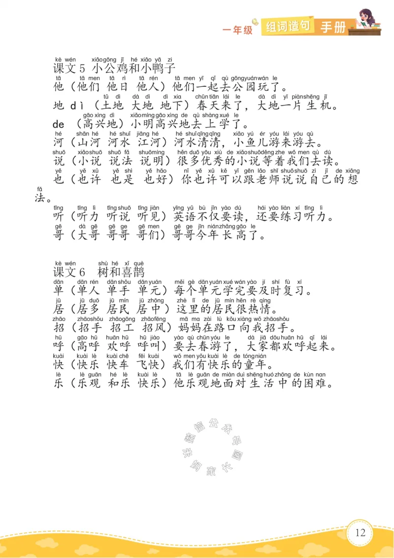 《012.语文一年级下册组词造句手册最新版_小学1-6年级全科全套_1-6年级全科下册_一年级_其他补充资料_语文资料》第5页预览