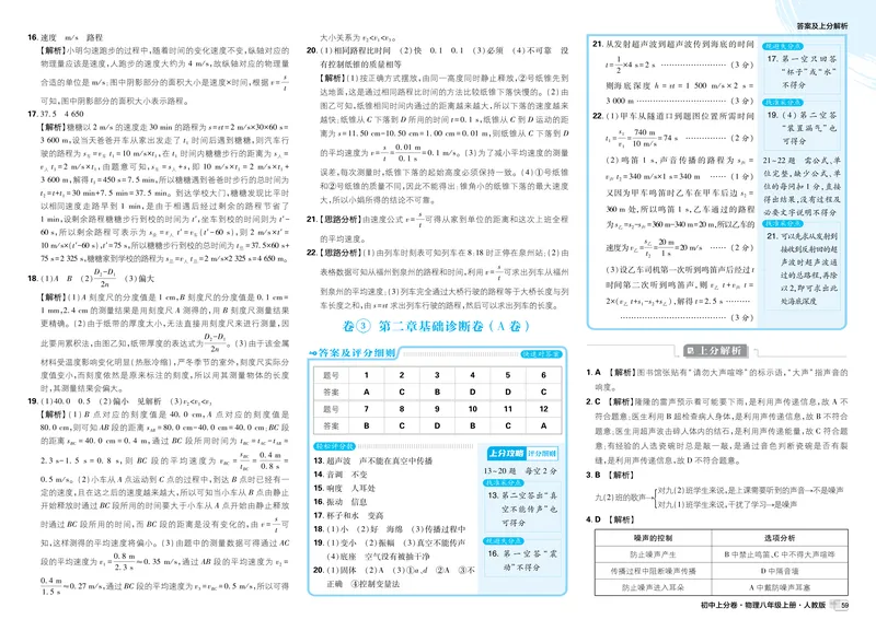 《2026《初中上分卷•物理》8上(RJ)解析册_2026版初中《必刷题上分卷》8年级上册（8科）北师+人教_2026《初中上分卷》物理RJ》第5页预览