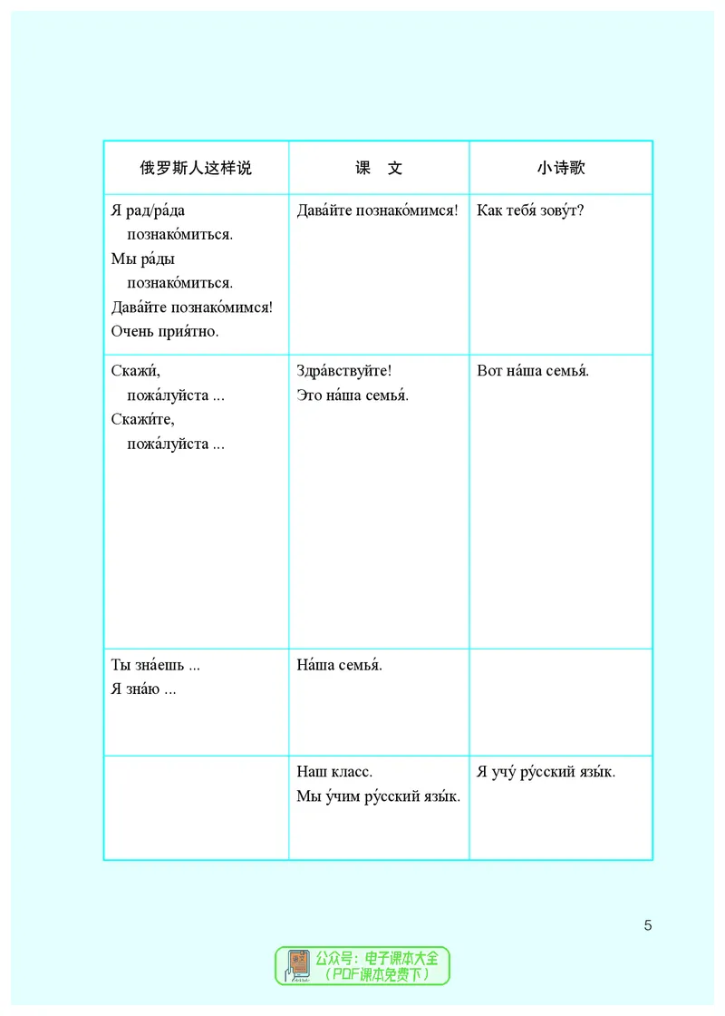 《义务教育教科书俄语7年级全一册_光塔笔记初中课本_初中二外（日俄德法西班牙）_初中俄语》第10页预览