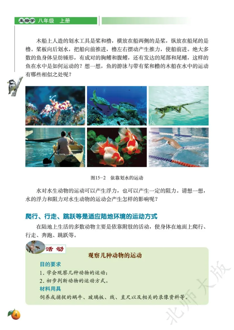 《义务教育教科书·生物学八年级上册_光塔笔记初中课本_初中生物学_北师大》第8页预览