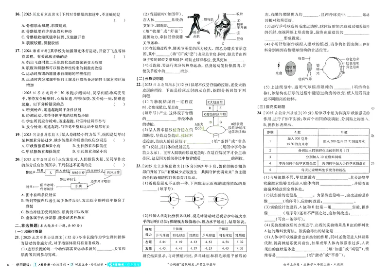 《2025秋初中上分卷生物8年级上册_初中全科目同步习题+精品试卷（7-9年级）_25秋初中生物《同步习题+精品试卷》_初中生物试卷（人教版）_《初中上分卷》2025秋》第8页预览