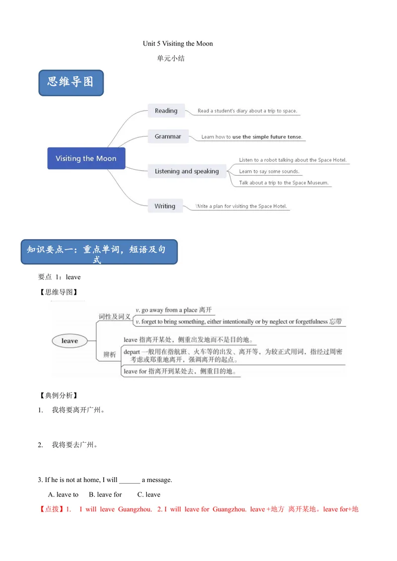 《5.11Unit5单元小结（解析版）_初中全科目同步习题+精品试卷（7-9年级）_25秋初中英语《同步习题+精品试卷》_初中英语（沪教牛津版）试卷_七年级上册_单元测试+单元小结》第1页预览