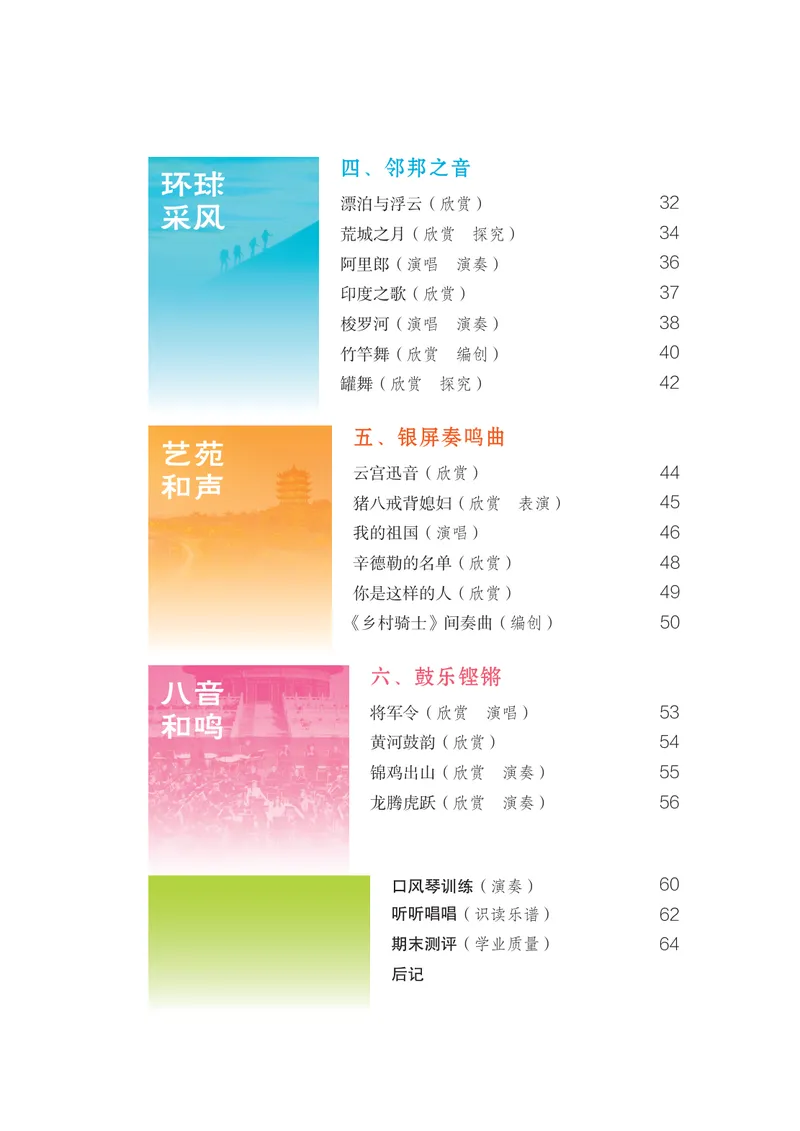 《音乐七上（广西桂教接力版）2024秋_光塔笔记初中课本_初中音乐_桂教版》第7页预览