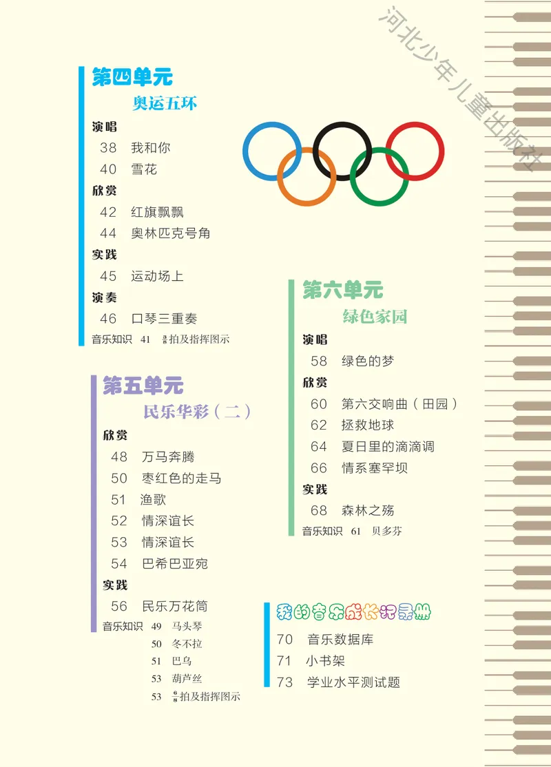 《音乐八上（冀少版）2025秋_光塔笔记初中课本_初中音乐_冀少版》第5页预览