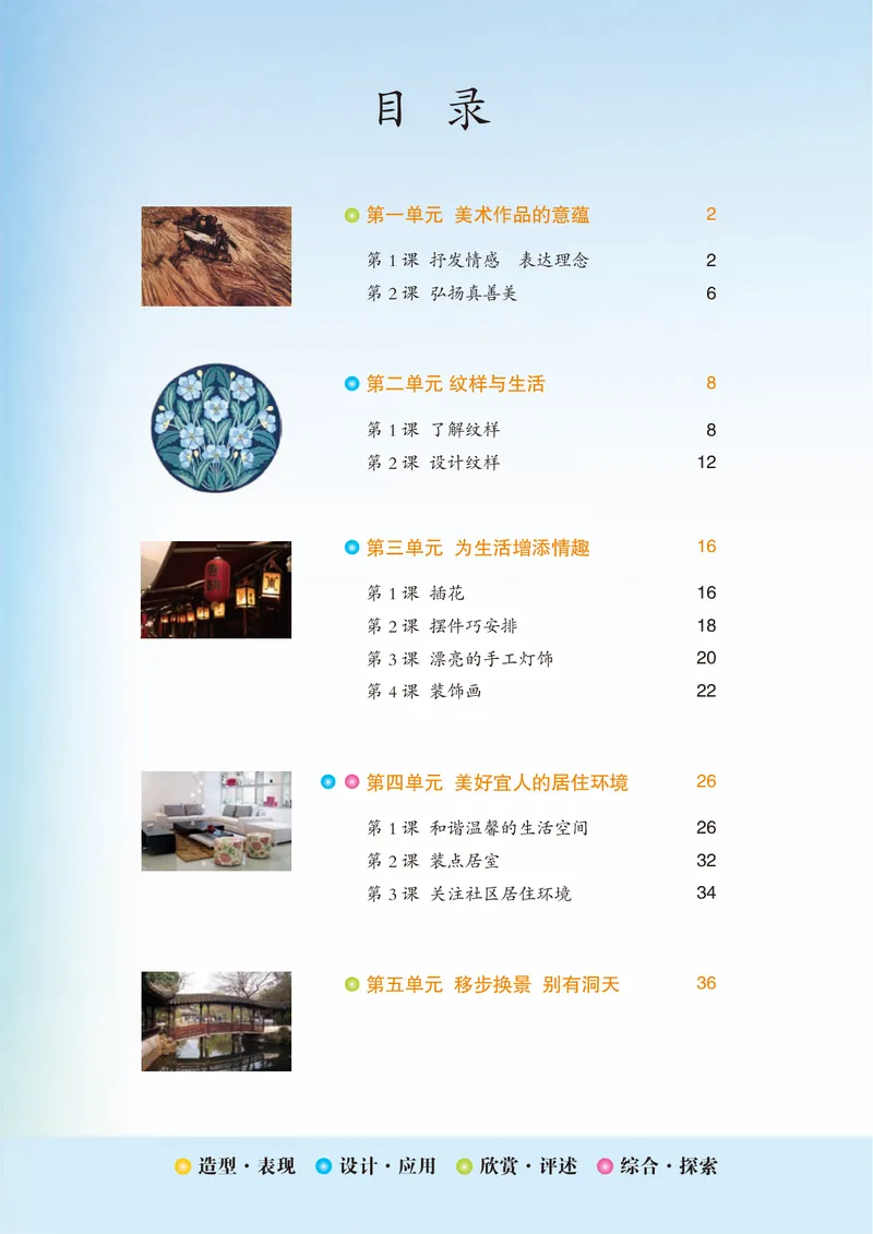 《（鲁教版）美术7年级下册_光塔笔记初中课本_初中美术_鲁教版五四制》第6页预览