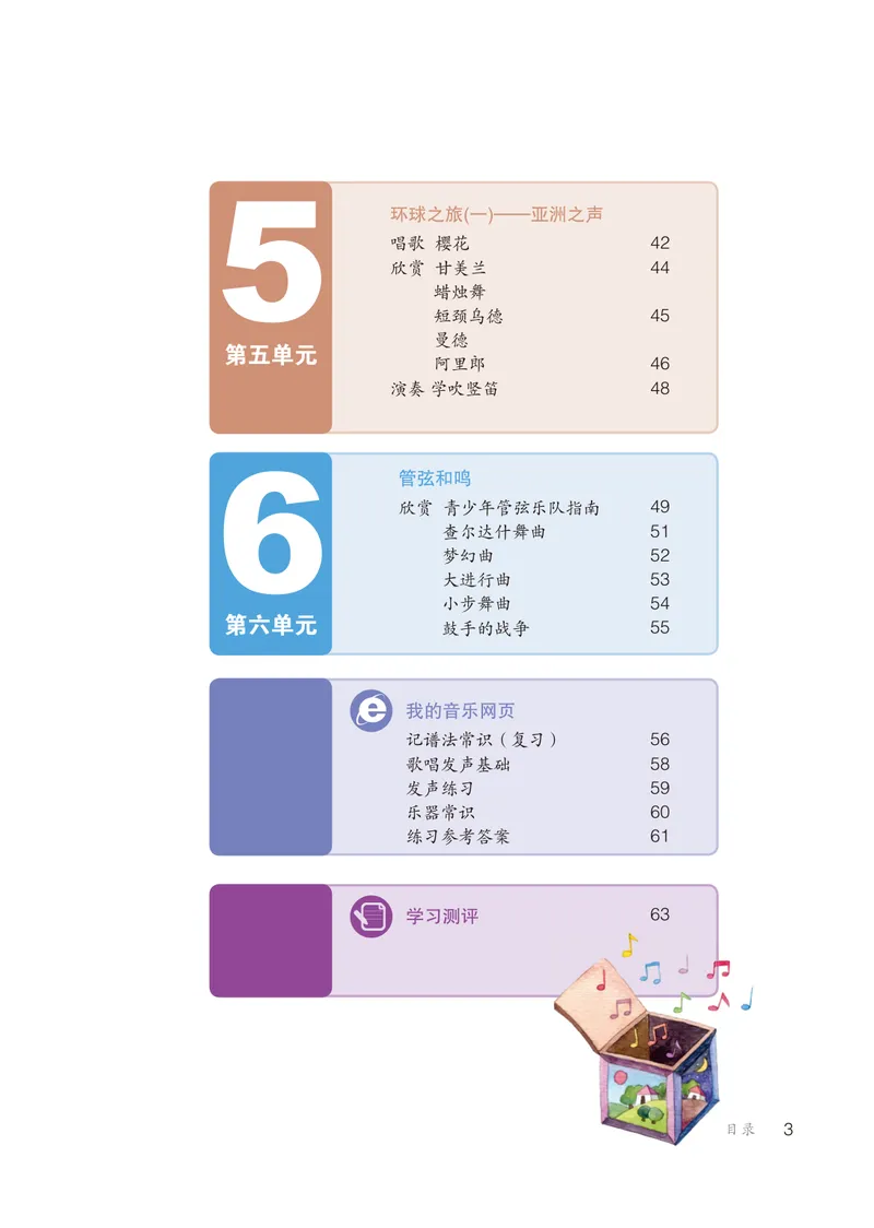 《（鲁教版）音乐6年级上册_光塔笔记初中课本_初中音乐_鲁教版五四制》第6页预览