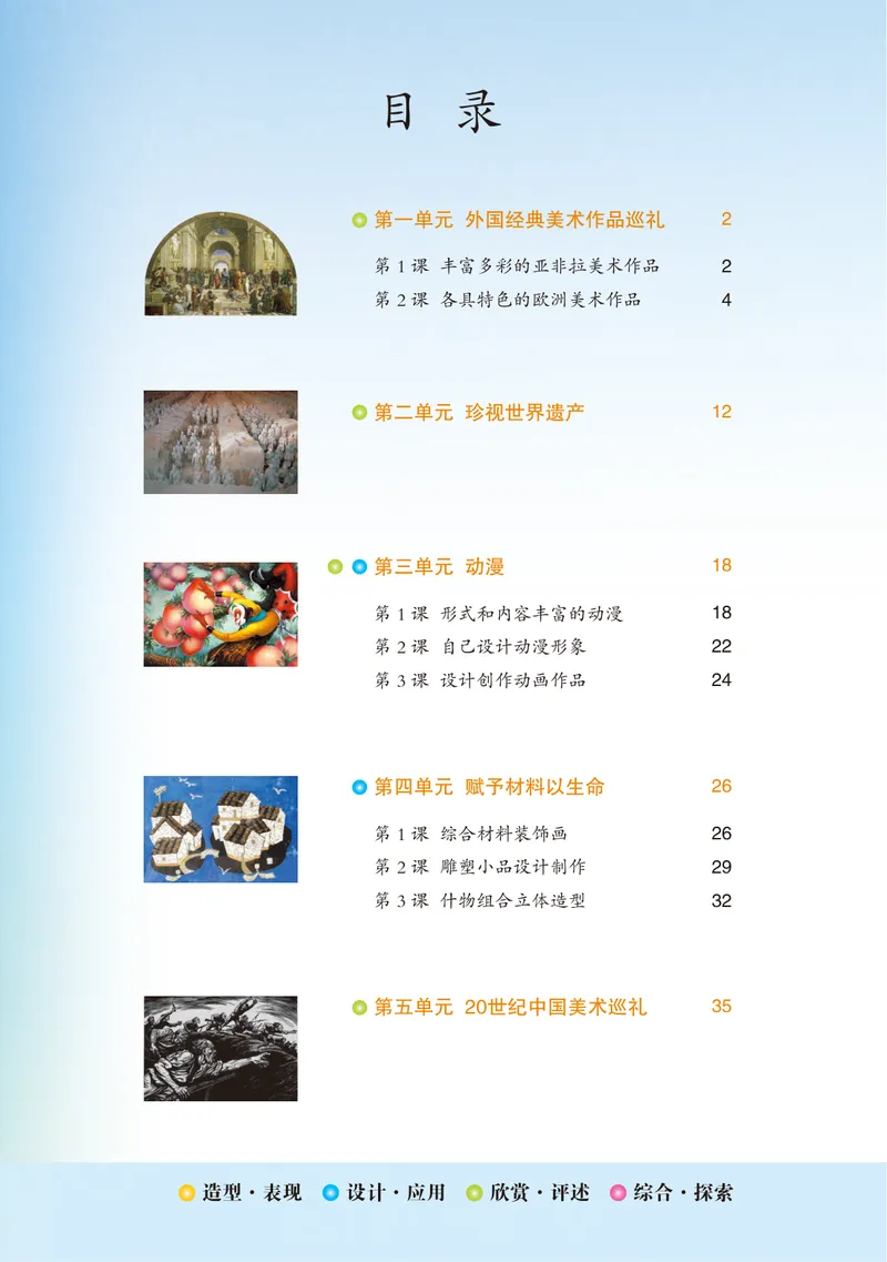 《（鲁教版）美术8年级下册_光塔笔记初中课本_初中美术_鲁教版五四制》第6页预览