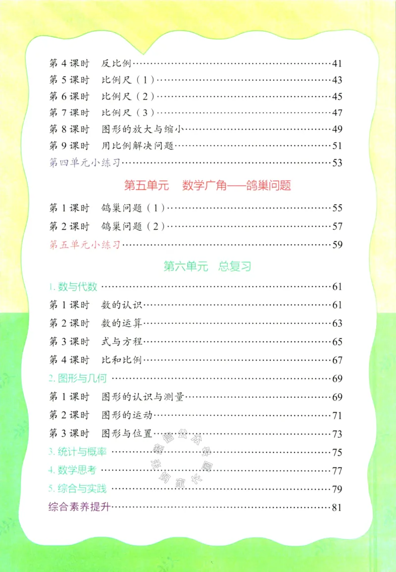 《014.人教版数学红逗号课前预习单六年级下册_小学1-6年级全科全套_1-6年级全科下册_六年级_其他补充资料_数学人教版资料》第3页预览