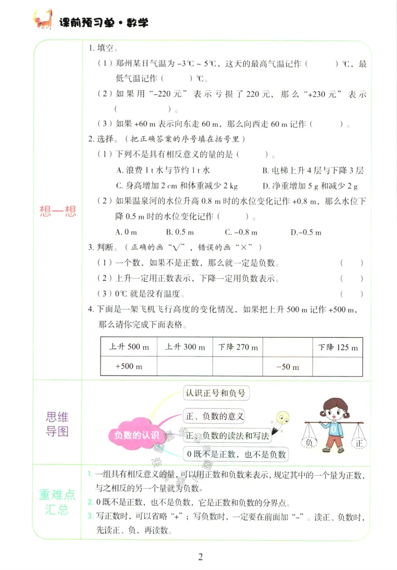 《014.人教版数学红逗号课前预习单六年级下册_小学1-6年级全科全套_1-6年级全科下册_六年级_其他补充资料_数学人教版资料》第5页预览