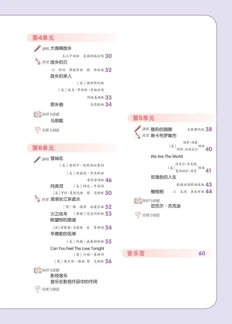 《（人音北京版）9年级下册_光塔笔记初中课本_初中音乐_北京版》第4页预览