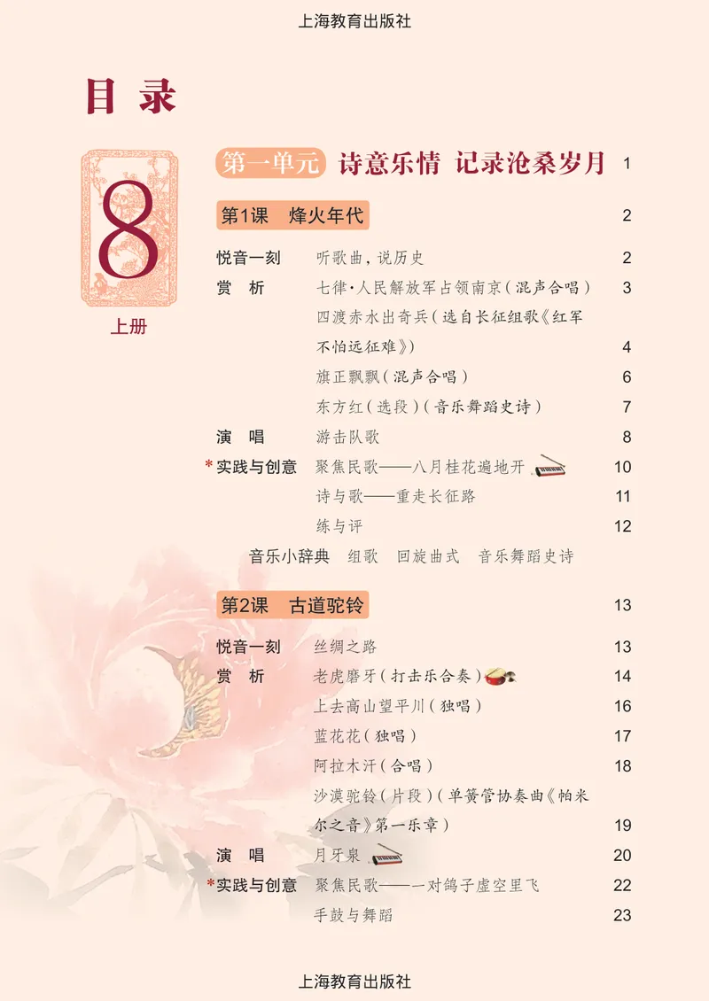 《音乐八上（沪教版）2025秋_光塔笔记初中课本_初中音乐_沪教版》第5页预览
