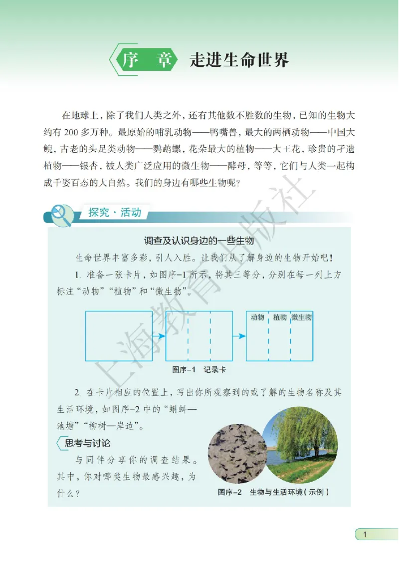 《生物七上沪教版五四制（2024秋）_光塔笔记初中课本_初中生物学_沪教版五四制》第8页预览