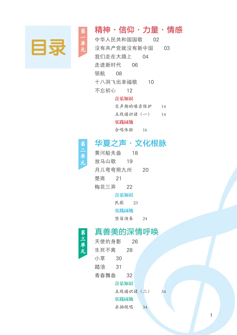 《音乐七上（湘艺版）2024秋_光塔笔记初中课本_初中音乐_湘艺版》第5页预览