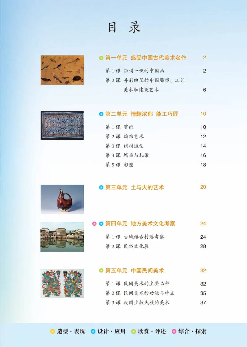 《（鲁教版）美术8年级上册_光塔笔记初中课本_初中美术_鲁教版五四制》第6页预览