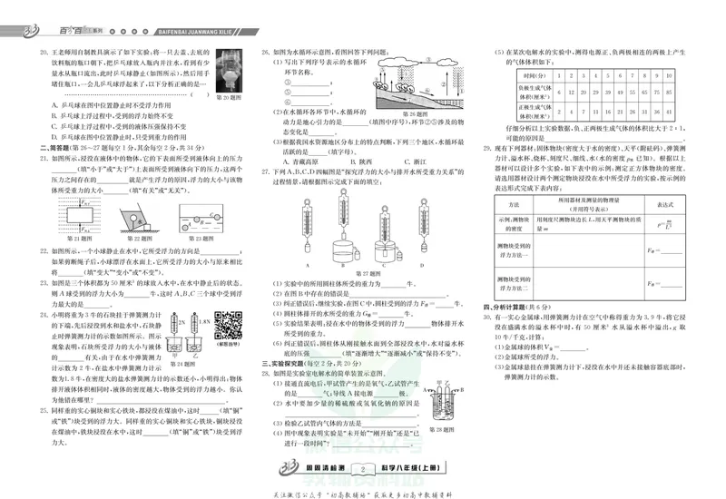 《《周周清检测》八年级上册科学浙教版_初中全科目同步习题+精品试卷（7-9年级）_25秋初中科学《同步习题+精品试卷》_《周周清检测》》第4页预览