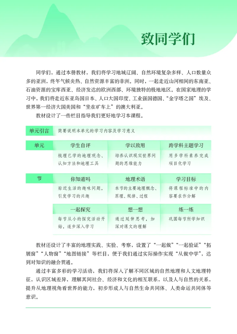《地理六下中华中图版（2025春）_光塔笔记初中课本_2025春新增教材合集_初中地理7年级下册（2025春）》第5页预览
