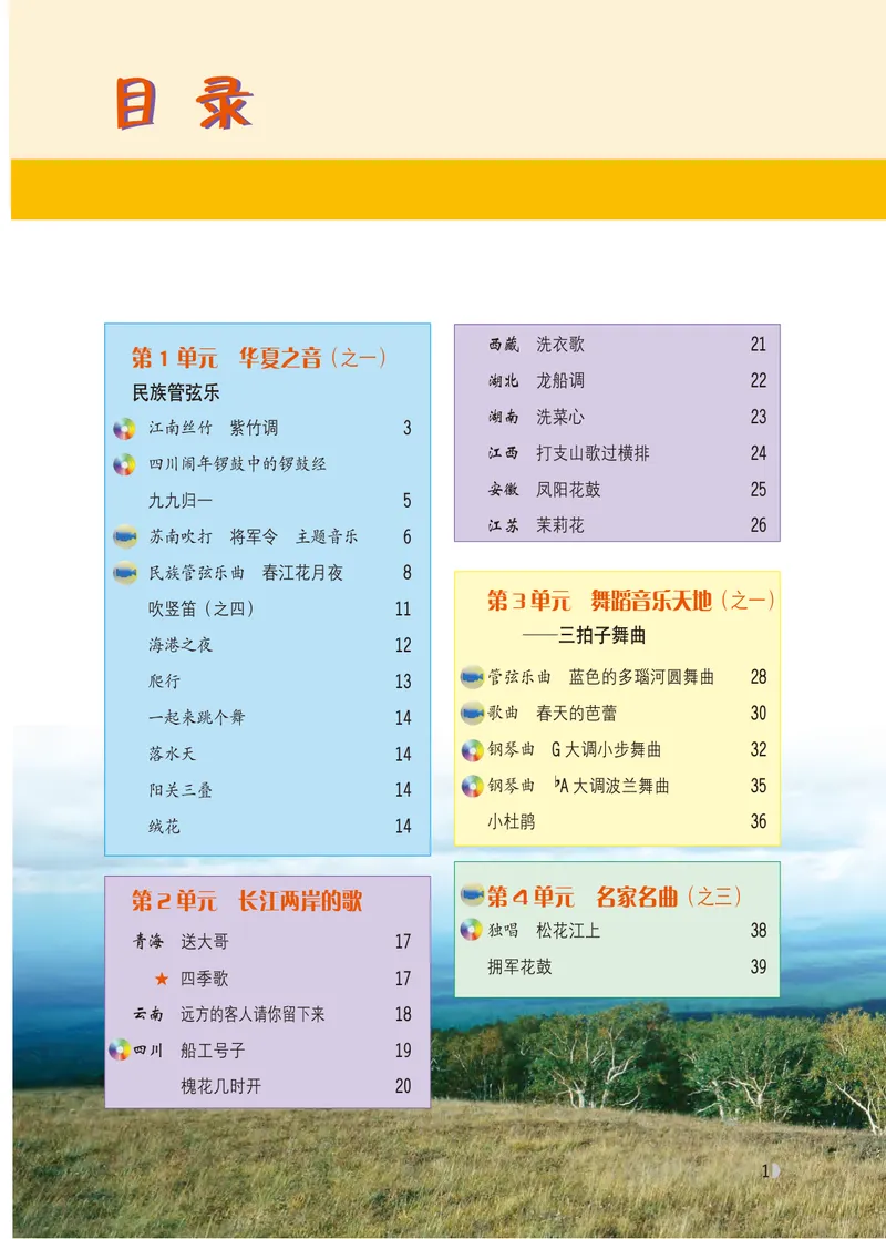 《音乐（粤教花城版）9年级上册_光塔笔记初中课本_初中音乐_粤教花城版》第4页预览