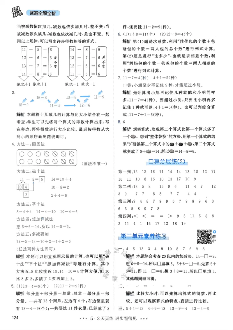 《018.24春人教版数学53天天练一年级下册答案_小学1-6年级全科全套_1-6年级全科下册_一年级_其他补充资料_数学人教版资料》第9页预览