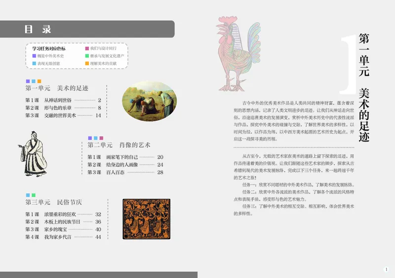 《美术八上（广西桂美版）2025秋_光塔笔记初中课本_初中美术_桂美版》第4页预览
