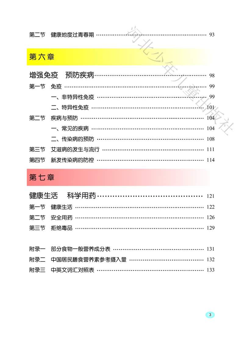 《河北少年儿童出版社生物学七年级下册_光塔笔记初中课本_初中生物学_冀少版》第5页预览